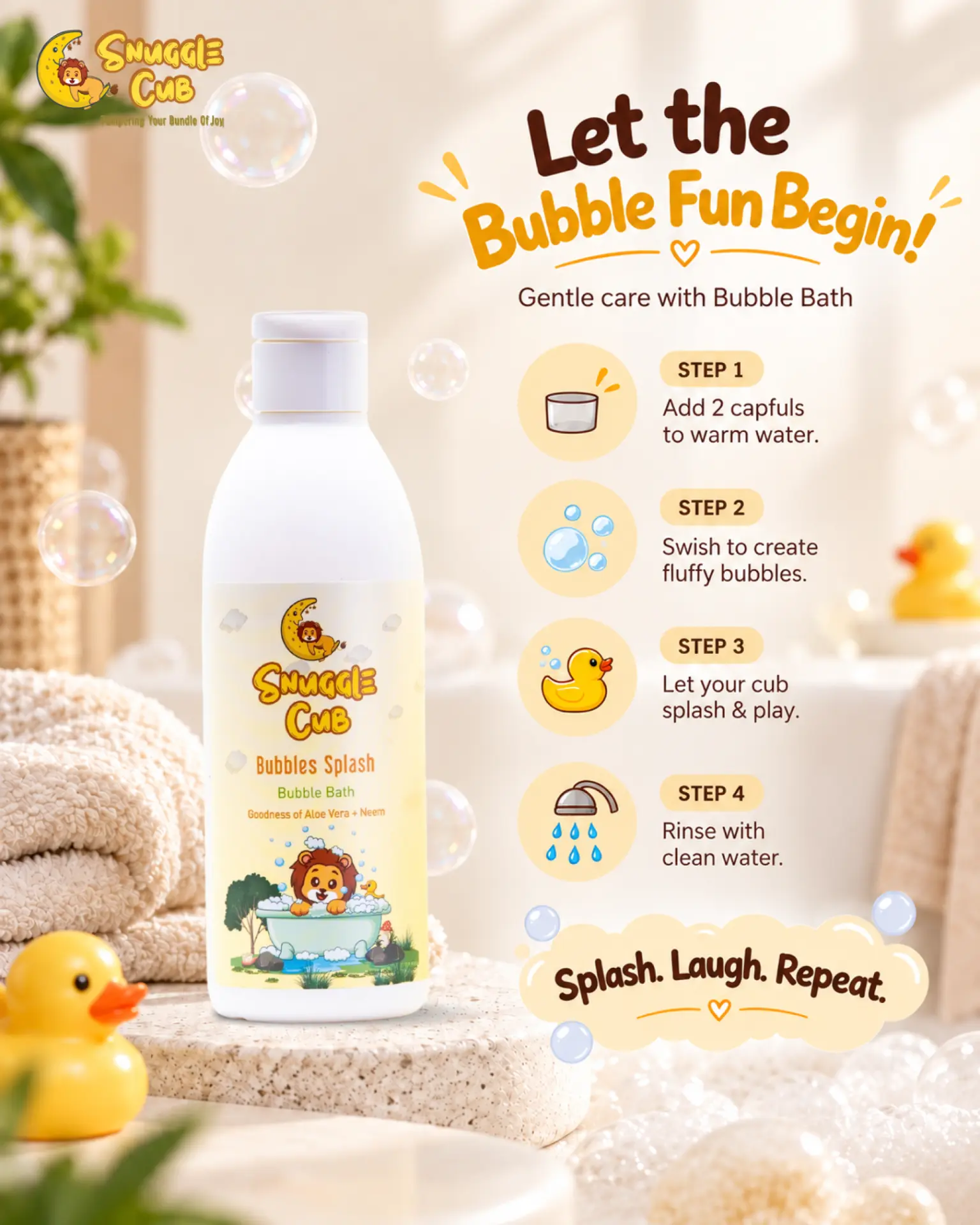 Bubbles Splash Bubble Bath · Tear-free bubbles that never dry skin