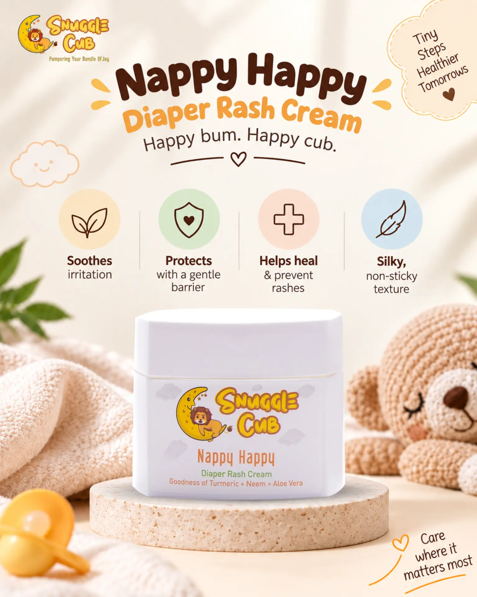 Nappy Happy Diaper Rash Cream · Breathable barrier for every nappy change