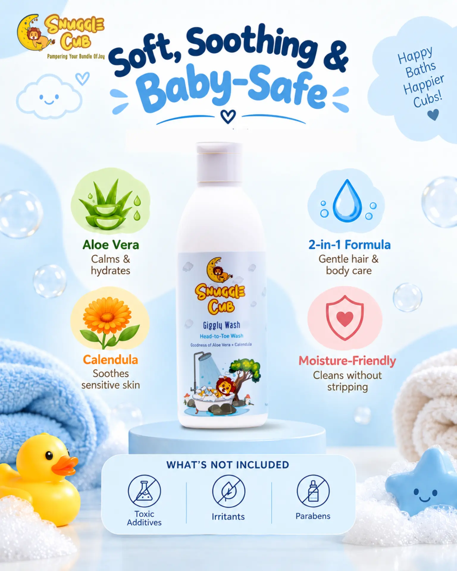 Giggly Wash Head to Toe Wash · One gentle 2-in-1 wash for hair and body