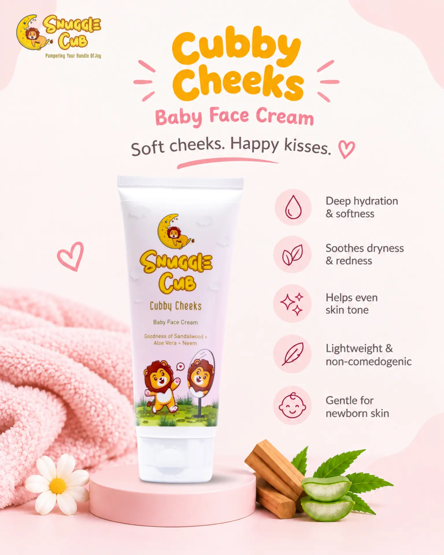 Cubby Cheeks Baby Face Cream · Silky comfort for soft, happy cheeks